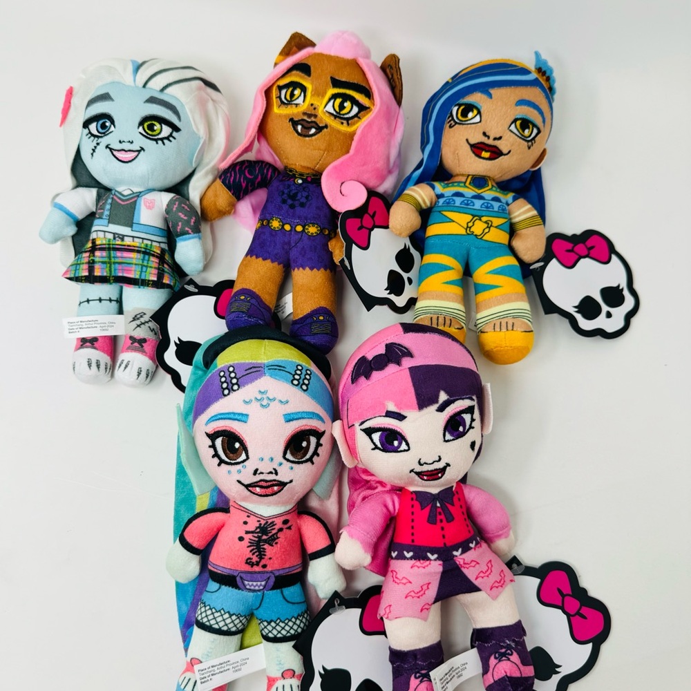 Set Of 5 Monster High  Stuffed Soft Plush Toy 8-Inch
